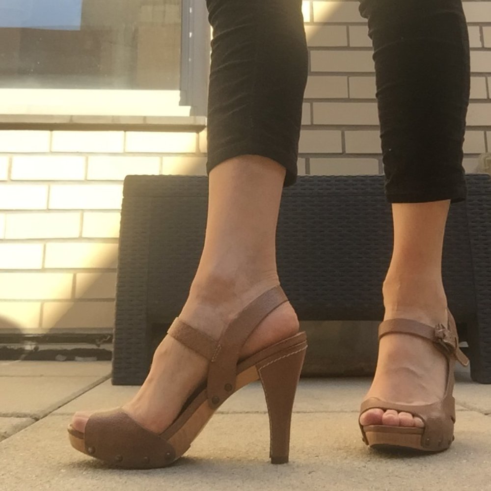 Miss Sixty Wooden soled sandle with heel